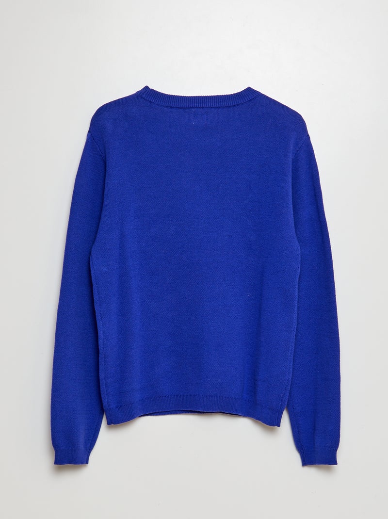 Effen trui met fijn breisel BLAUW - Kiabi