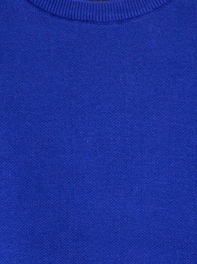 Effen trui met fijn breisel BLAUW - Kiabi