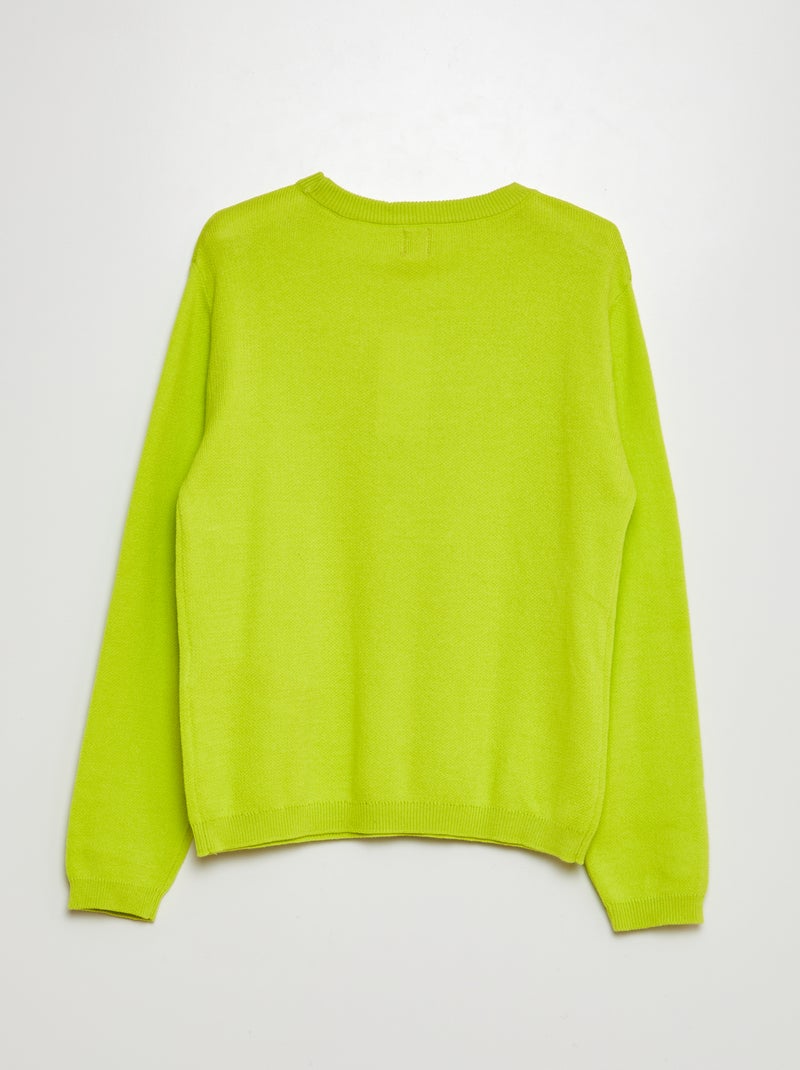 Effen trui met fijn breisel GEEL - Kiabi