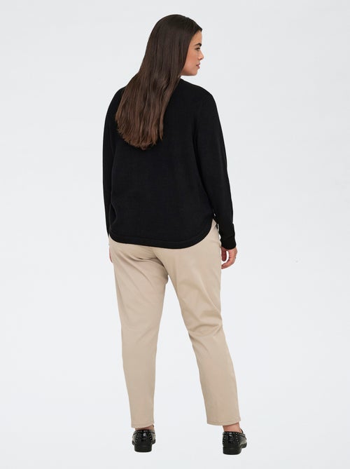 Effen trui met knopen - Kiabi