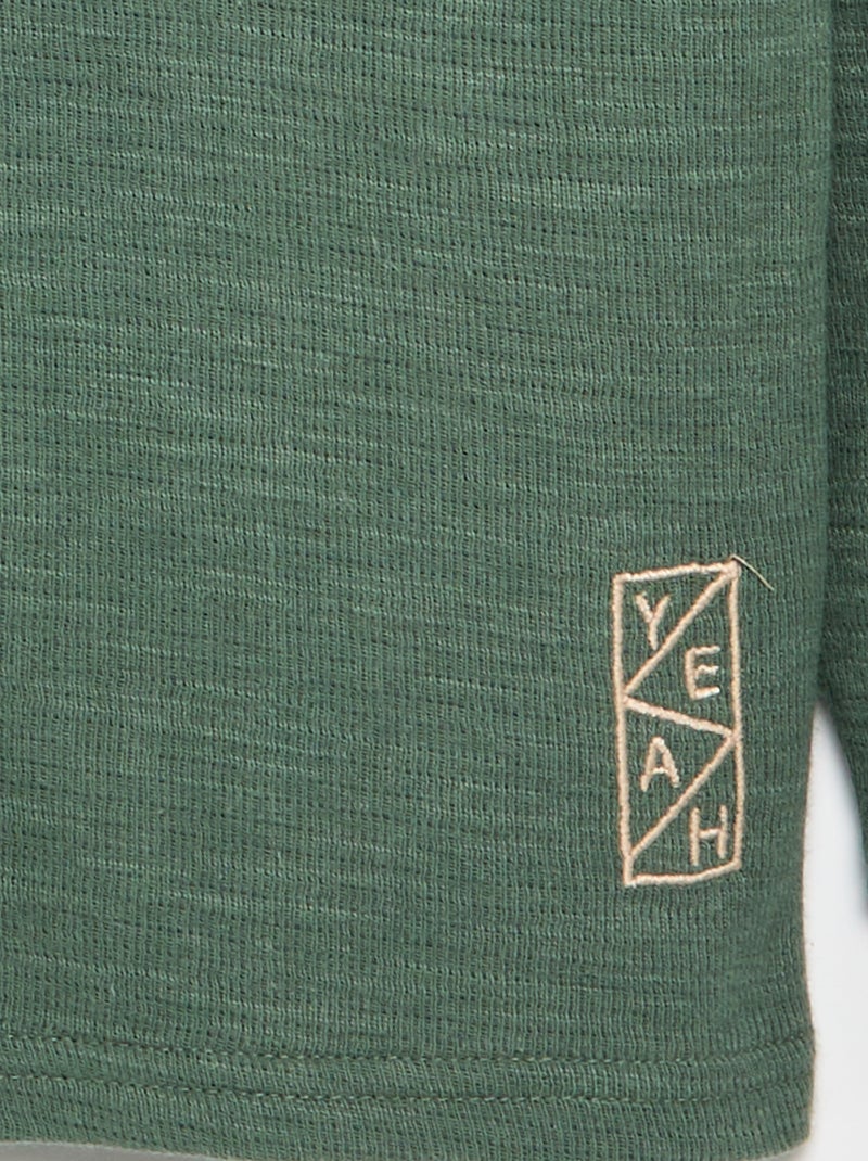 Effen trui met lange mouwen Groen - Kiabi