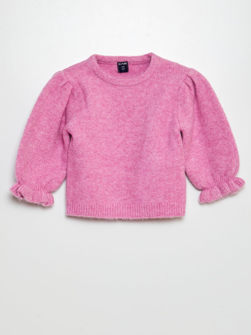 Effen trui met lange pofmouwen ROSE - Kiabi