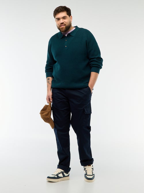 Effen trui met polokraag en knoopsluiting - Kiabi