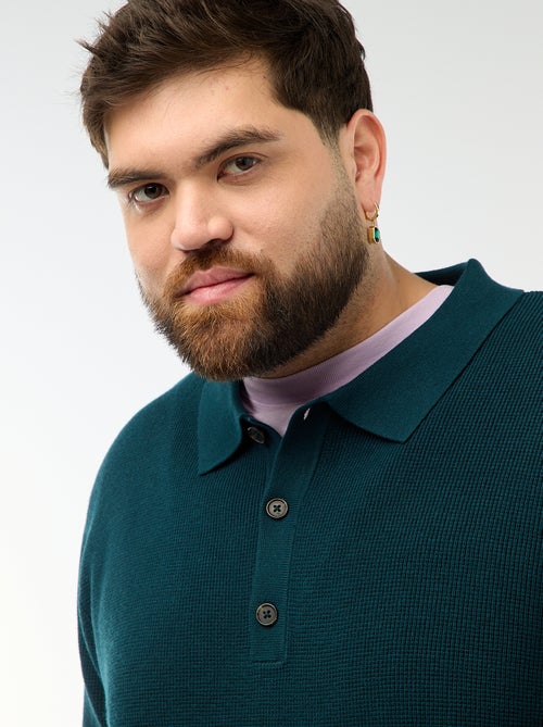 Effen trui met polokraag en knoopsluiting - Kiabi