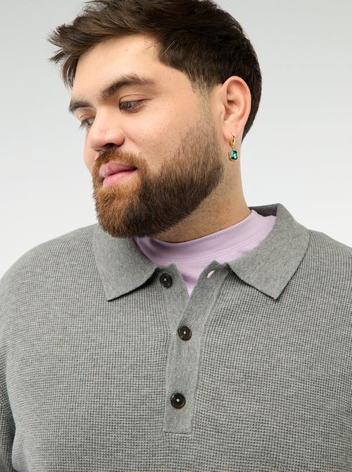 Effen trui met polokraag met knopen - Kiabi