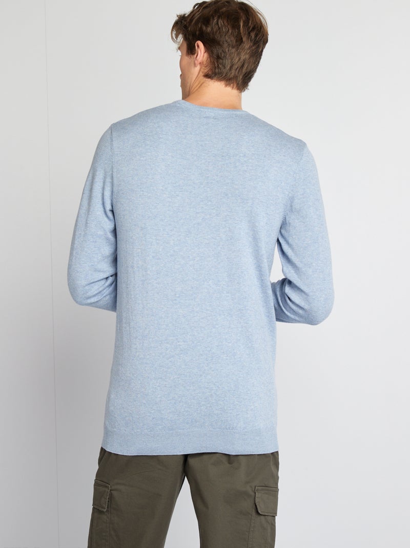 Effen trui met ronde hals +1m90 BLAUW - Kiabi