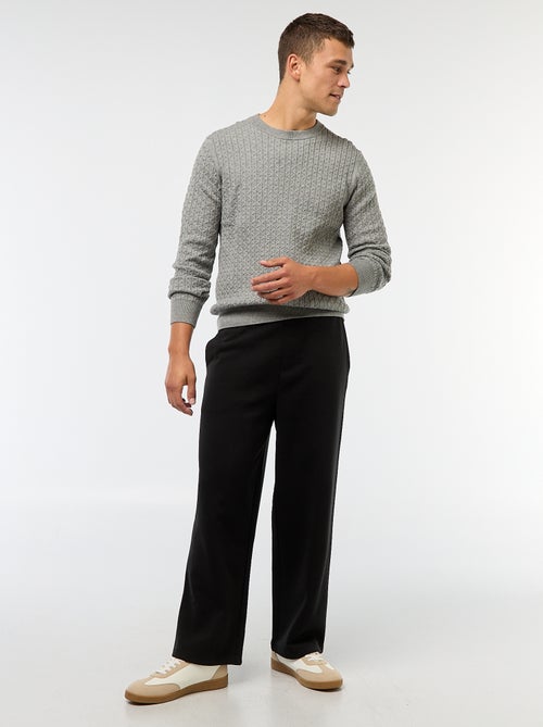 Effen trui met ronde hals en minikabels - Kiabi