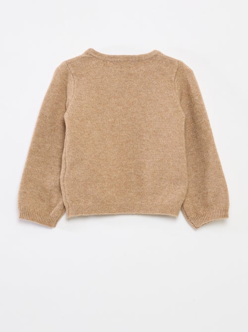 Effen trui met ronde hals en strikje - Kiabi