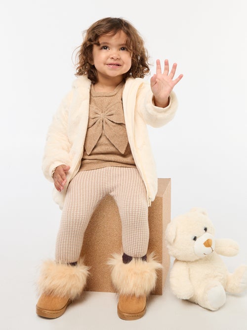 Effen trui met ronde hals en strikje - Kiabi