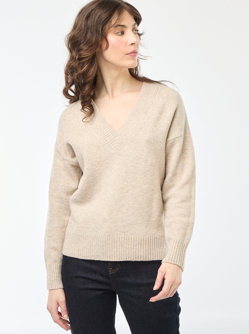 Effen trui met V-hals - Kiabi Effen trui met V-hals - Kiabi