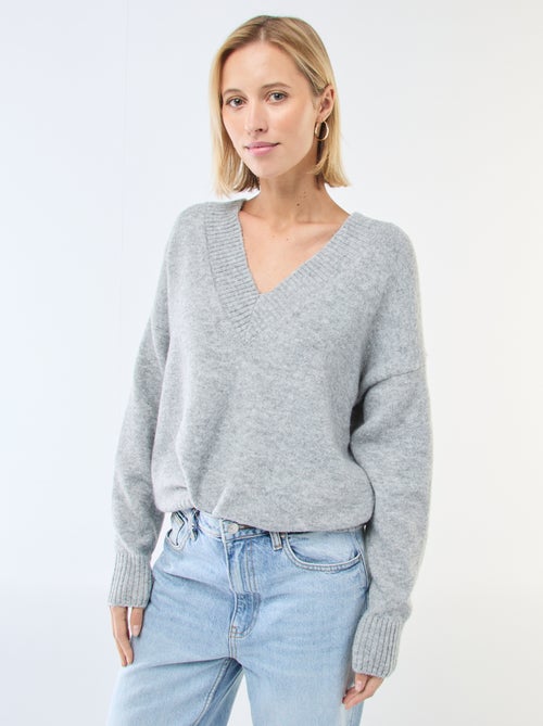 Effen trui met V-hals - Kiabi