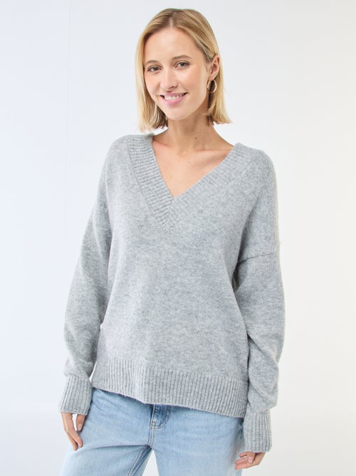 Effen trui met V-hals - Kiabi