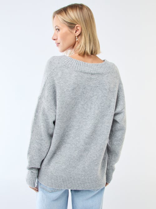 Effen trui met V-hals - Kiabi