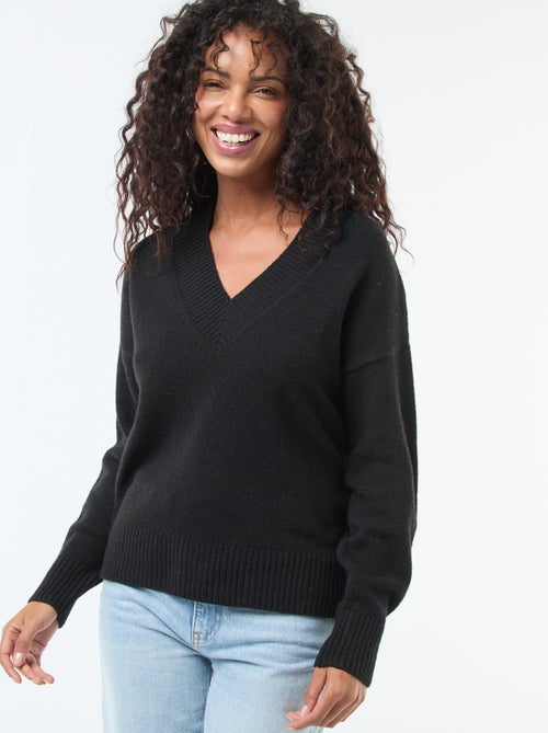 Effen trui met V-hals - Kiabi