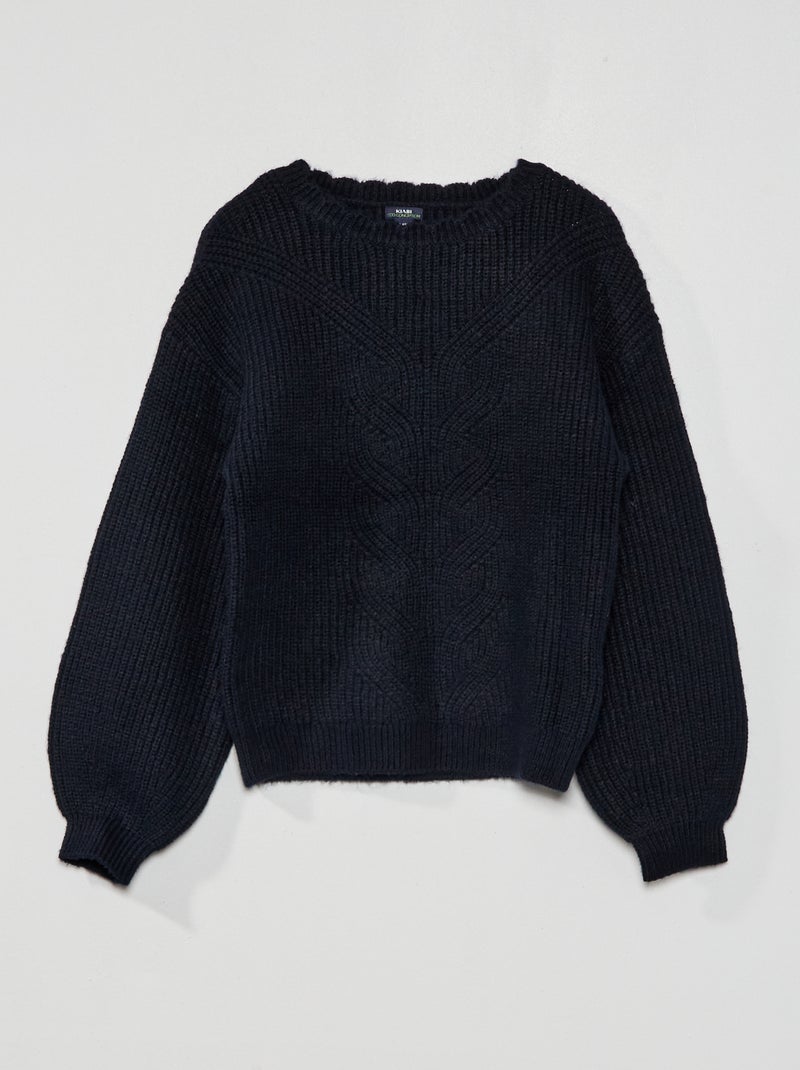 Effen trui van dik tricot BLAUW - Kiabi