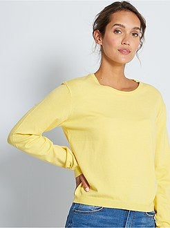 Effen trui van fijn tricot - Kiabi