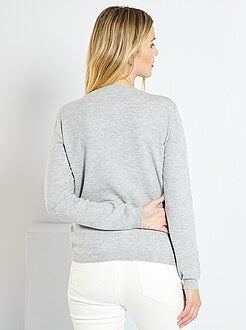 Effen trui van fijn tricot - Kiabi