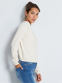 Effen trui van fijn tricot - Kiabi