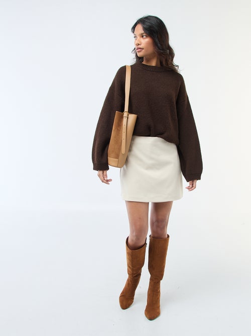 Effen trui van grove breisteek - Kiabi