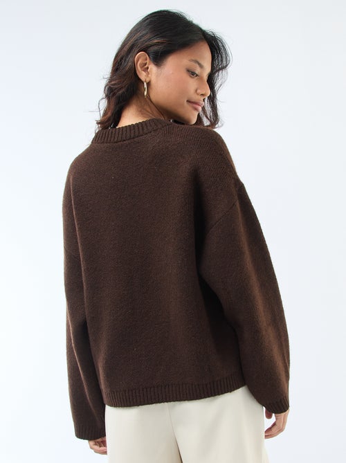 Effen trui van grove breisteek - Kiabi