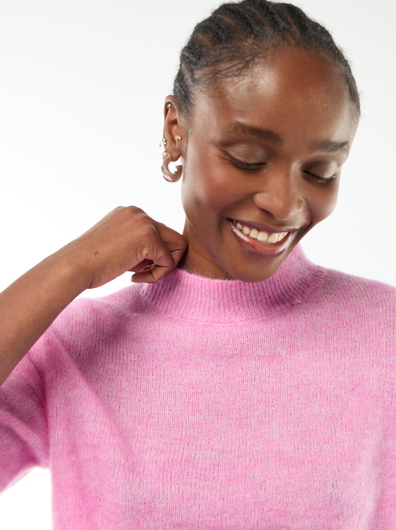 Effen trui van mohair met ronde hals Rose - Kiabi