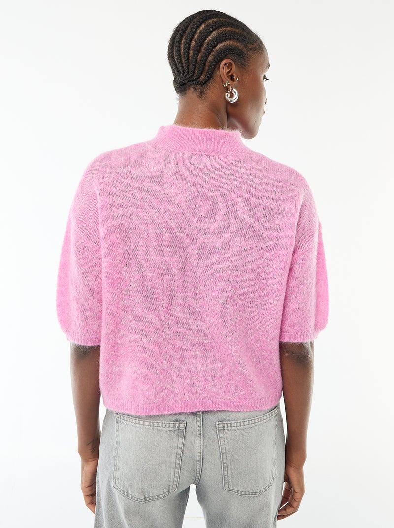 Effen trui van mohair met ronde hals Rose - Kiabi