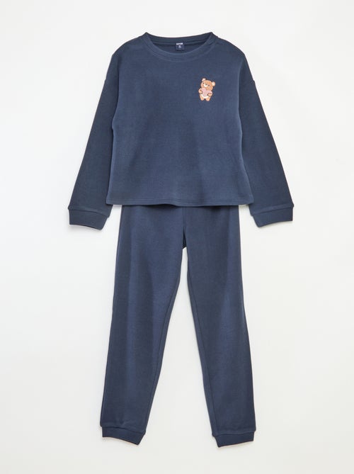 Effen, tweedelige pyjama van jersey - Kiabi