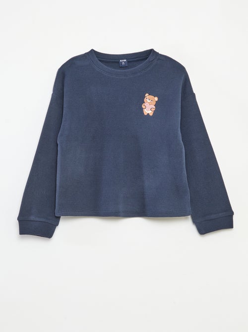 Effen, tweedelige pyjama van jersey - Kiabi