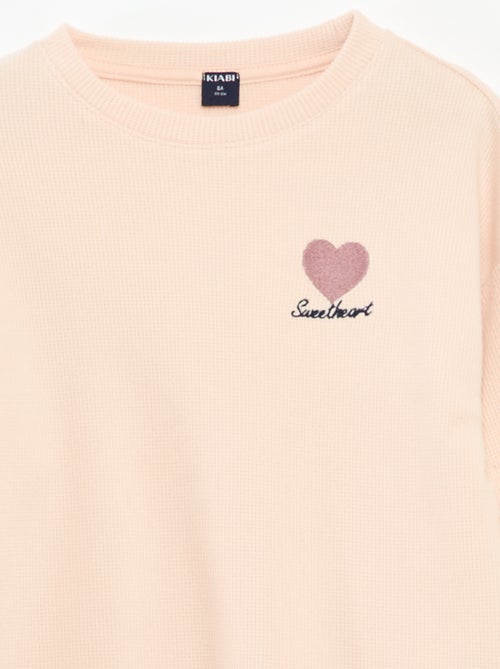 Effen, tweedelige pyjama van jersey - Kiabi