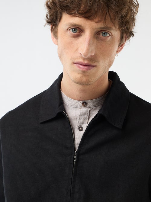 Effen twill jas met rits - Kiabi