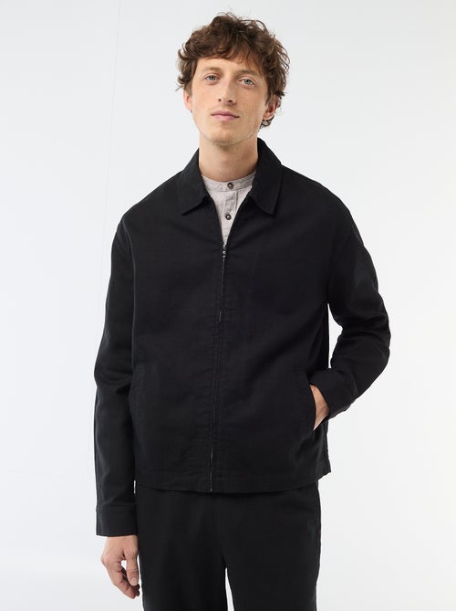 Effen twill jas met rits - Kiabi