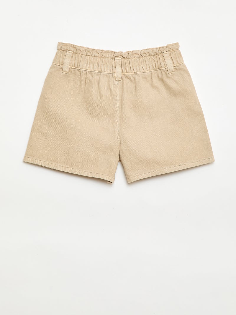 Effen twill short Biege - Kiabi
