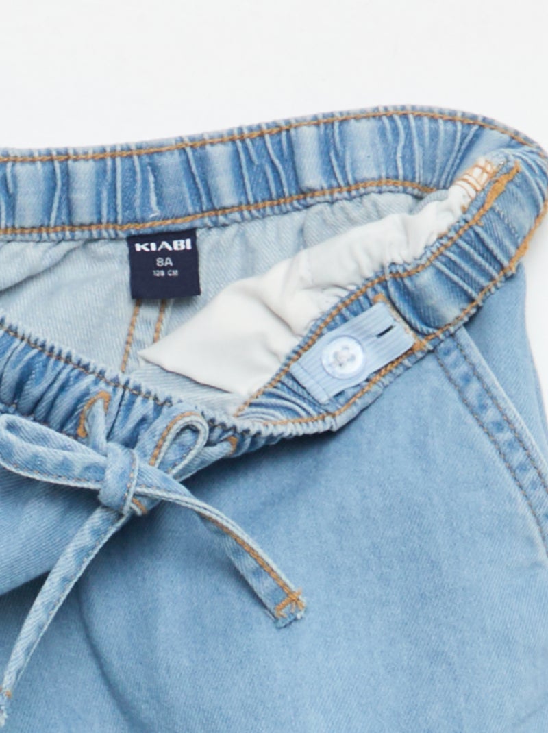 Effen twill short Blauw - Kiabi