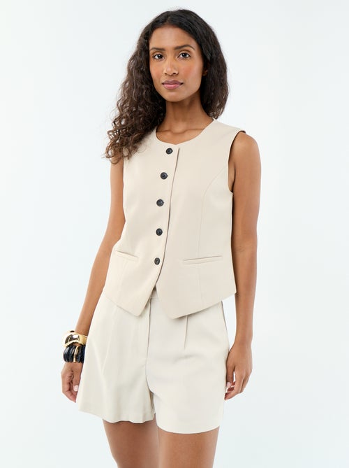 Effen twill short met 2 zakken - Kiabi