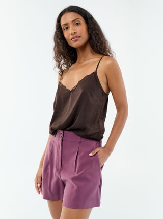 Effen twill short met 2 zakken