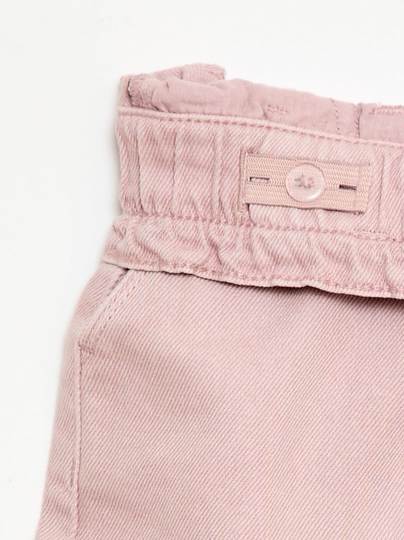 Effen twill short Roze - Kiabi