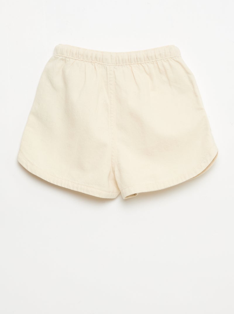 Effen twill short Wit - Kiabi