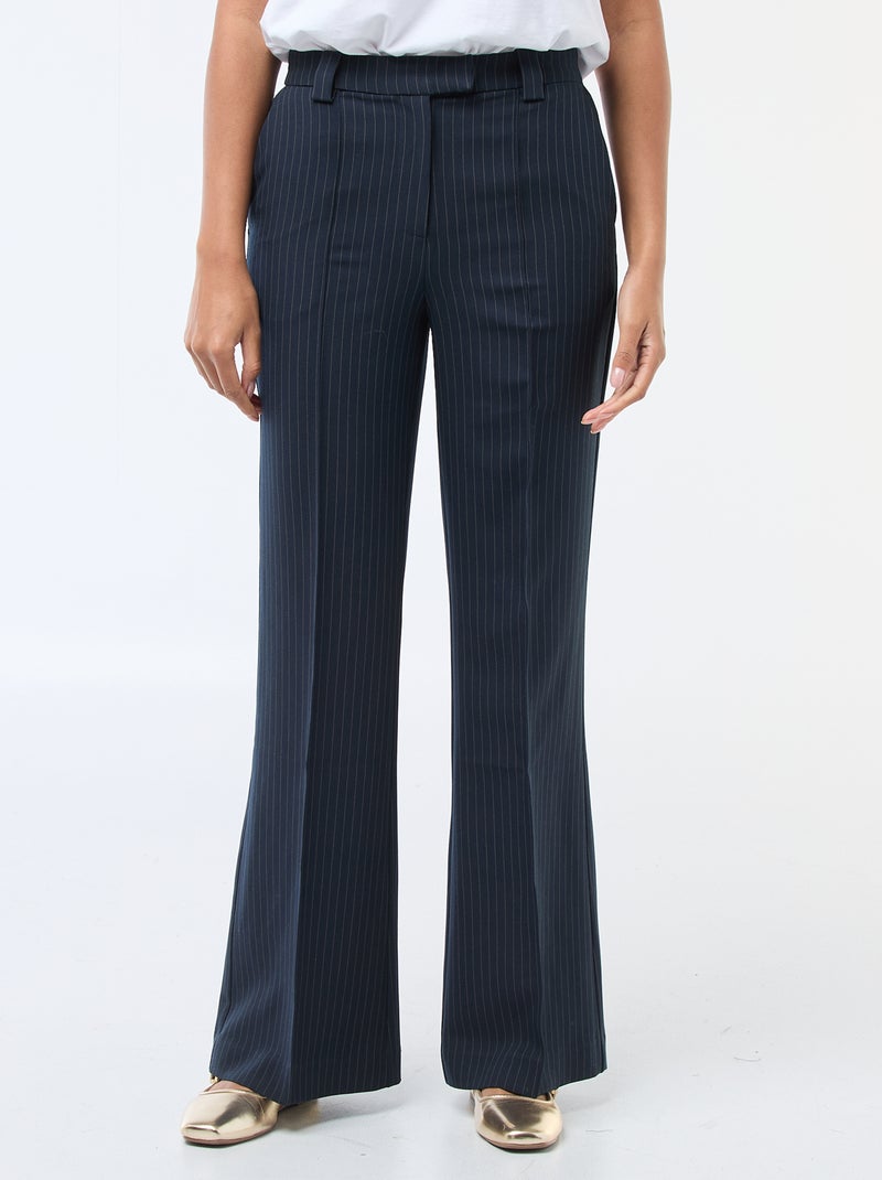 Effen uitlopende broek Blauw - Kiabi