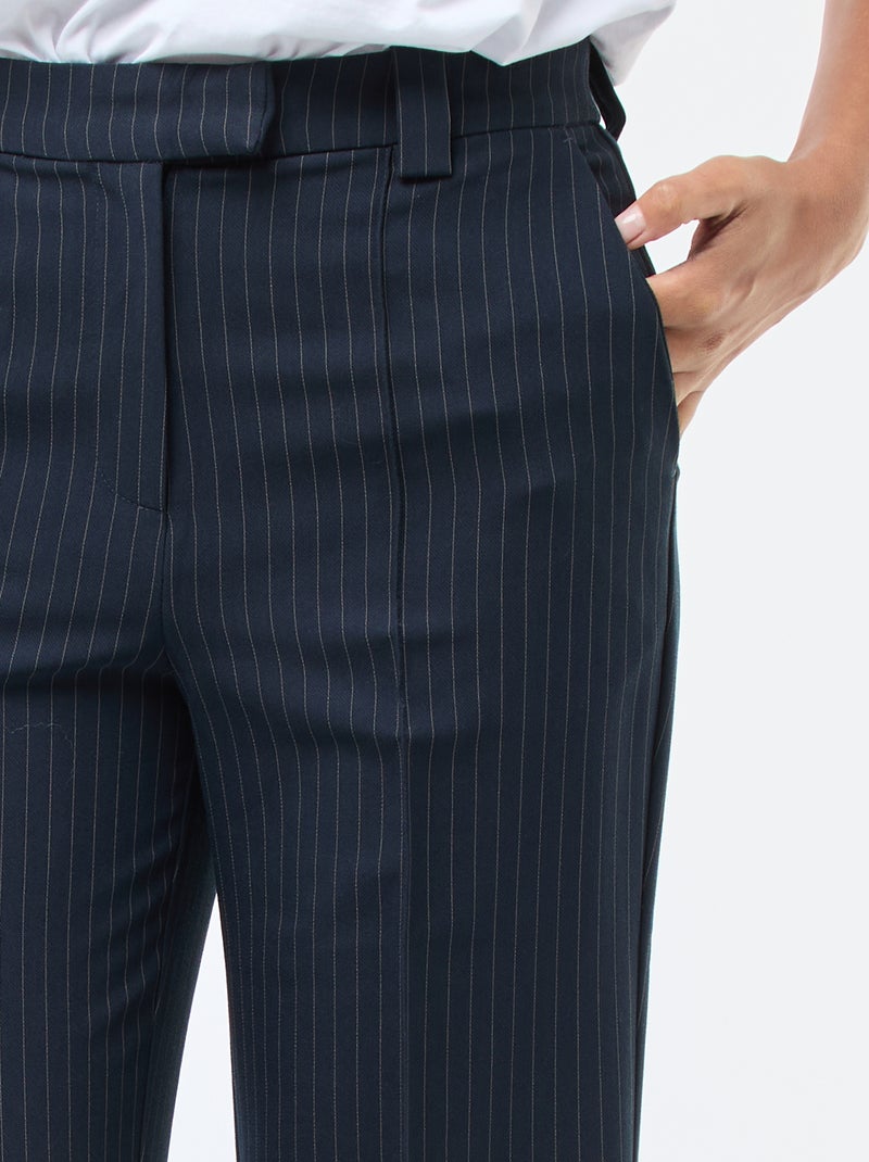 Effen uitlopende broek Blauw - Kiabi