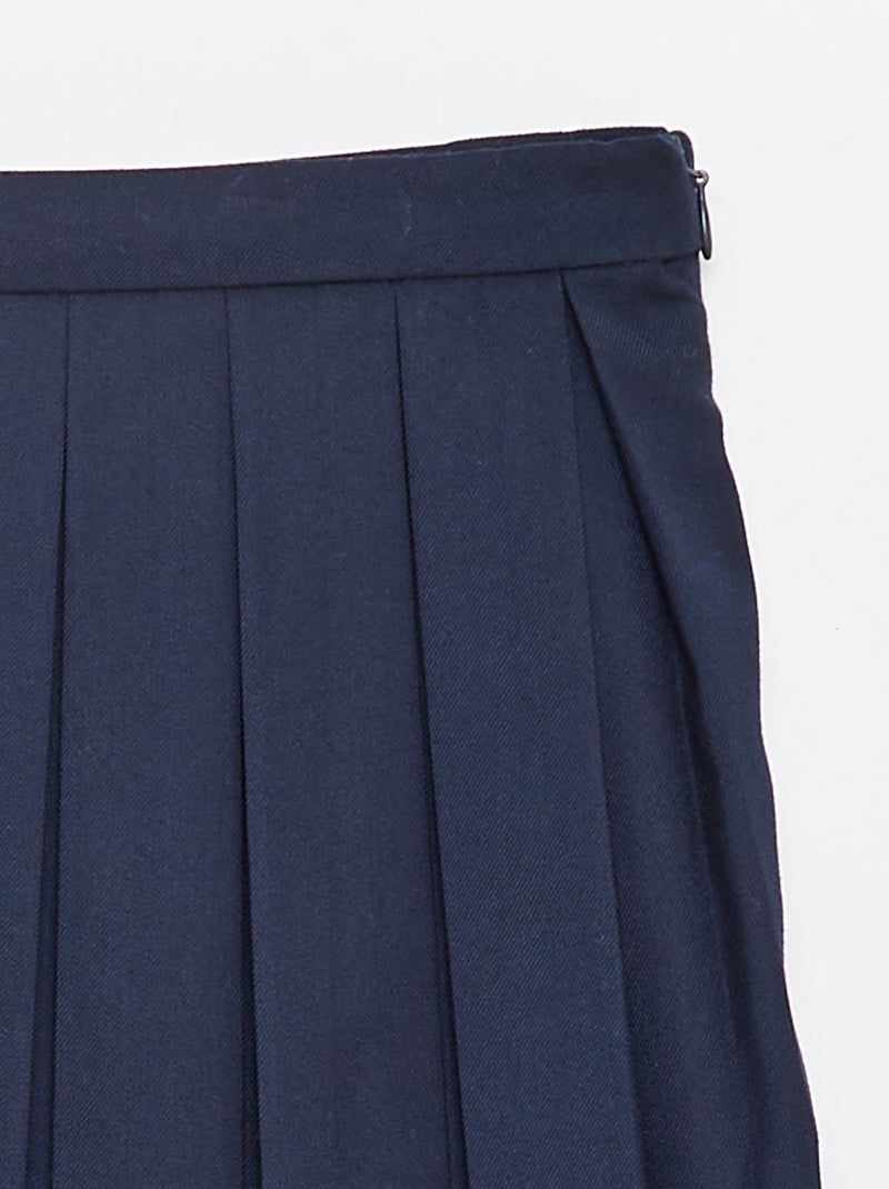 Effen uitlopende rok met plooien Blauw - Kiabi