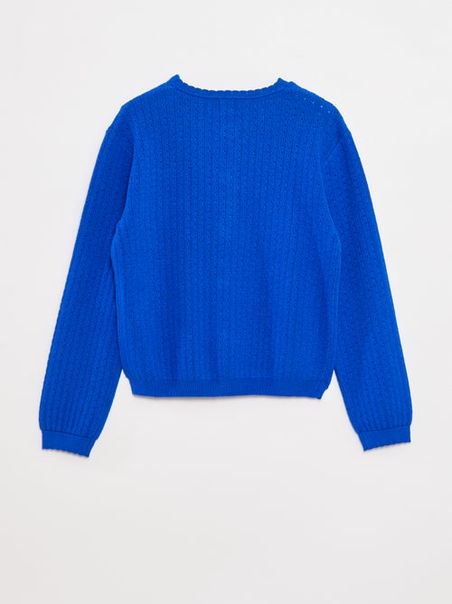 Effen vest met fijn ajourmotiefje - Kiabi