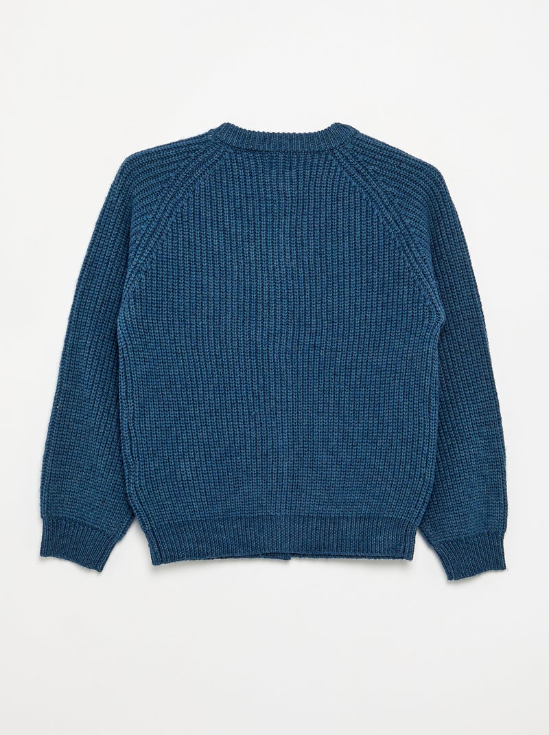 Effen vest met lange mouwen Blauw - Kiabi
