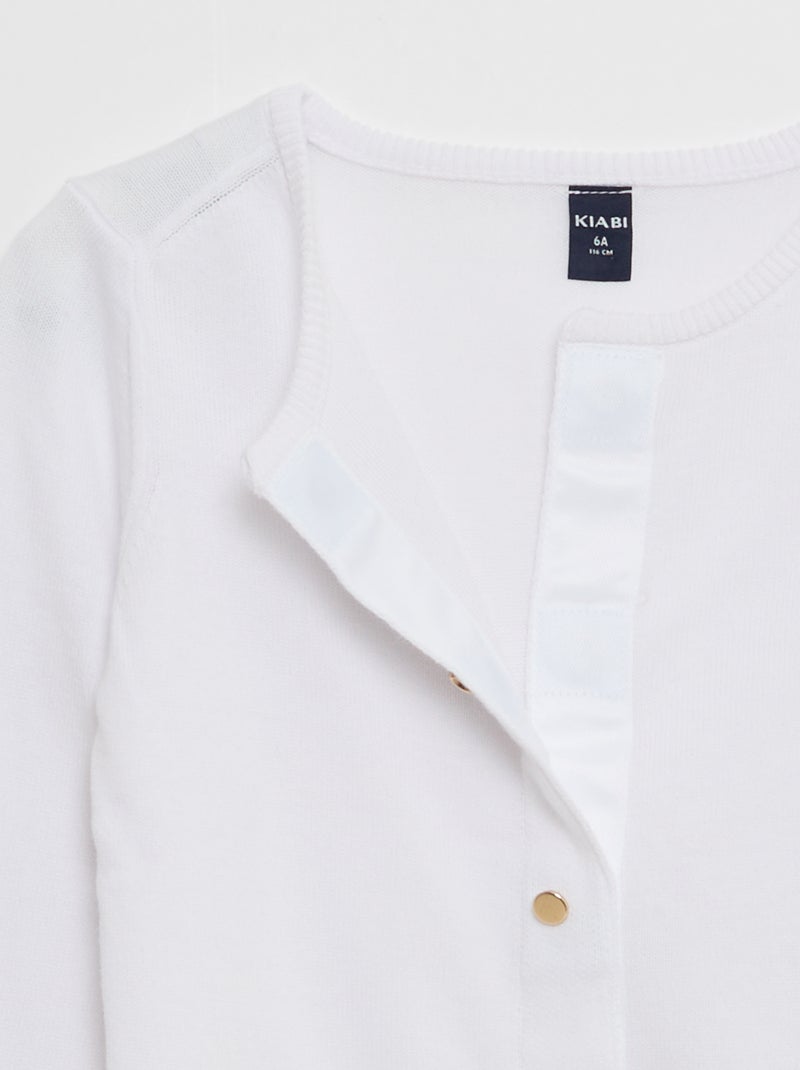 Effen vest met magneetknopen - makkelijk aan te trekken collectie wit - Kiabi