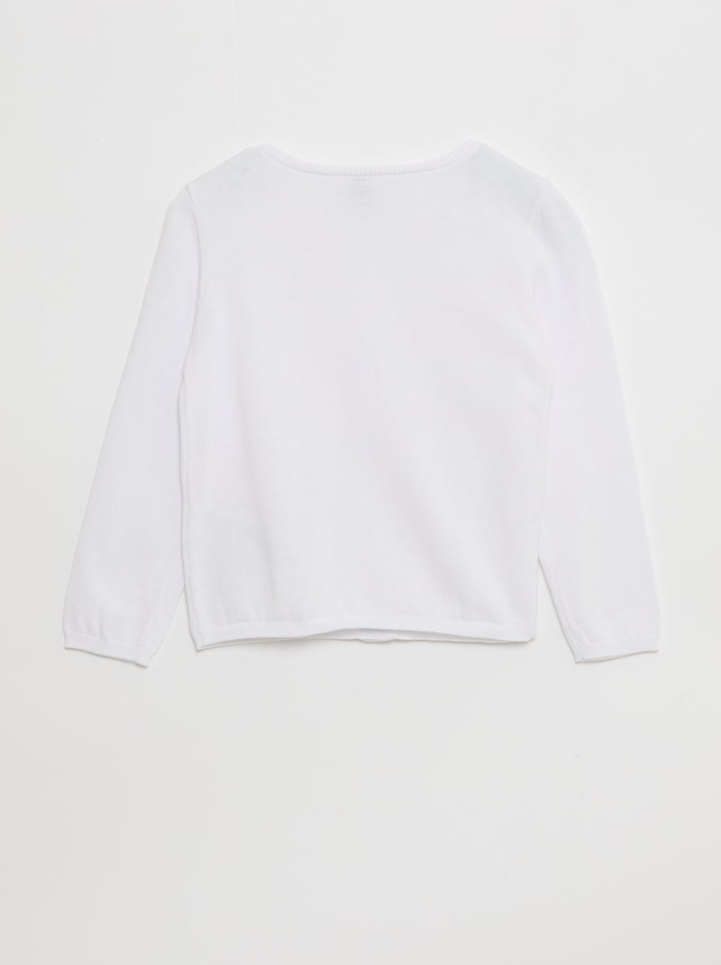 Effen vest met magneetknopen - makkelijk aan te trekken collectie wit - Kiabi