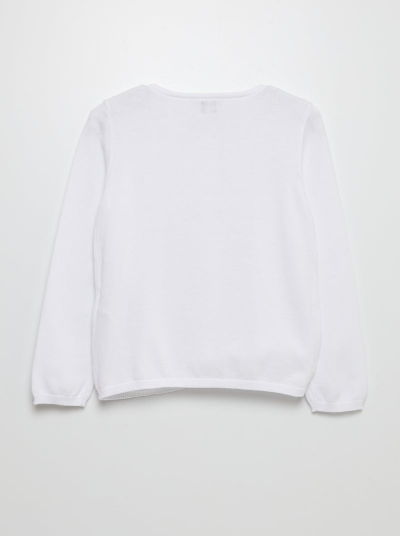 Effen vest met magneetknopen - makkelijk aan te trekken collectie wit - Kiabi