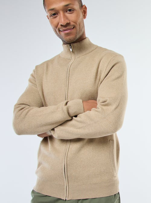 Effen vest met rits en opstaande kraag - Kiabi