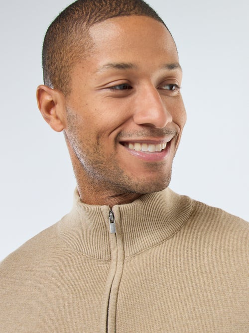 Effen vest met rits en opstaande kraag - Kiabi