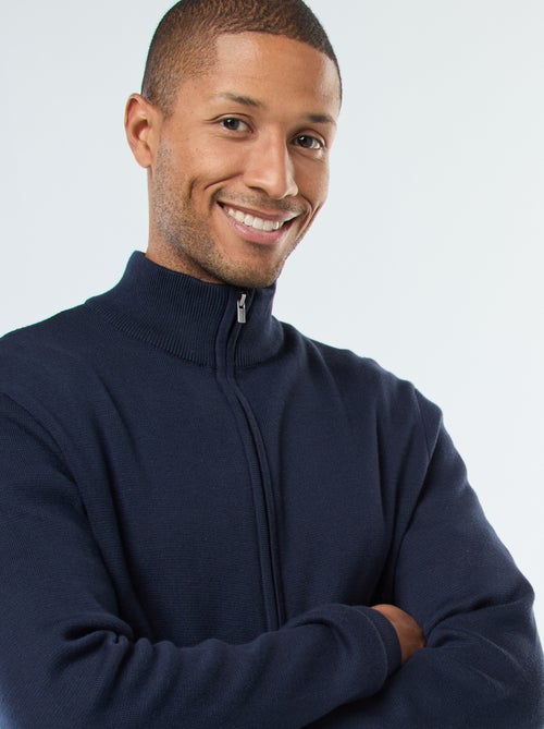 Effen vest met rits en opstaande kraag - Kiabi