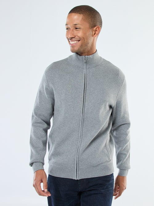 Effen vest met rits en opstaande kraag - Kiabi