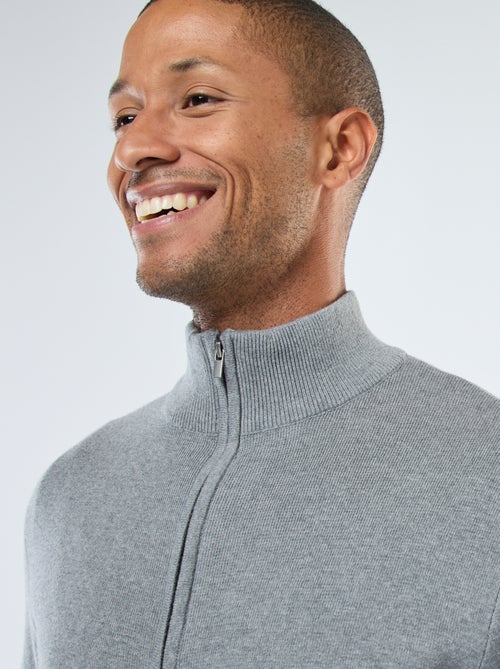 Effen vest met rits en opstaande kraag - Kiabi